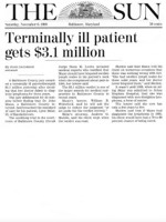 The Sun - Terminally Ill Patient Gets $3.1 Million